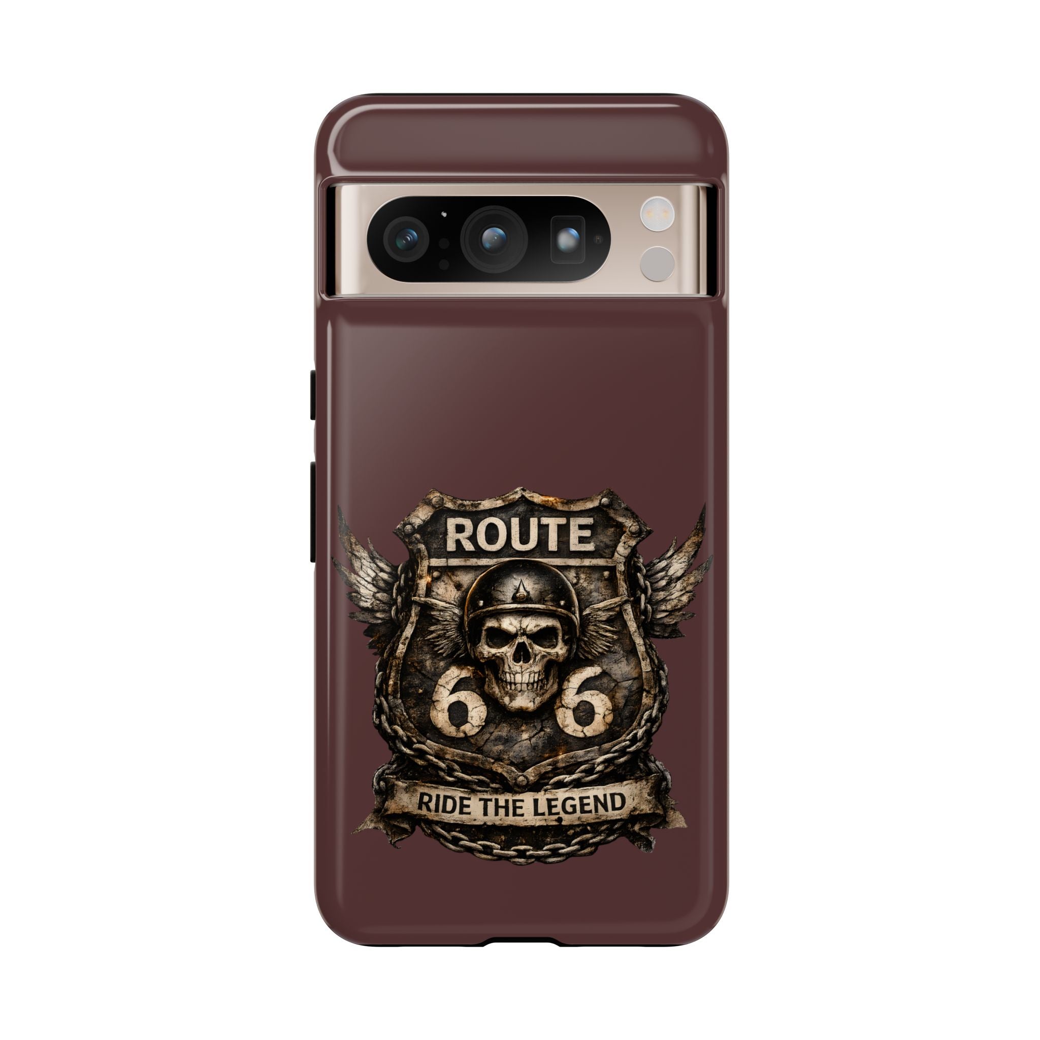 Route 66 Skull Helmet phone case | Motorcycle emblem, Ride the Legend