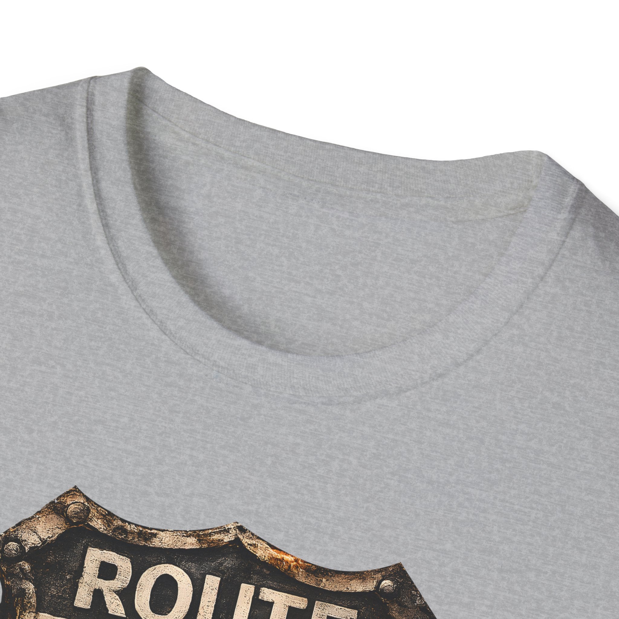 Route 66 Skull Badge T-Shirt | Ride the Legend, Winged Helmet Motorcycle Design