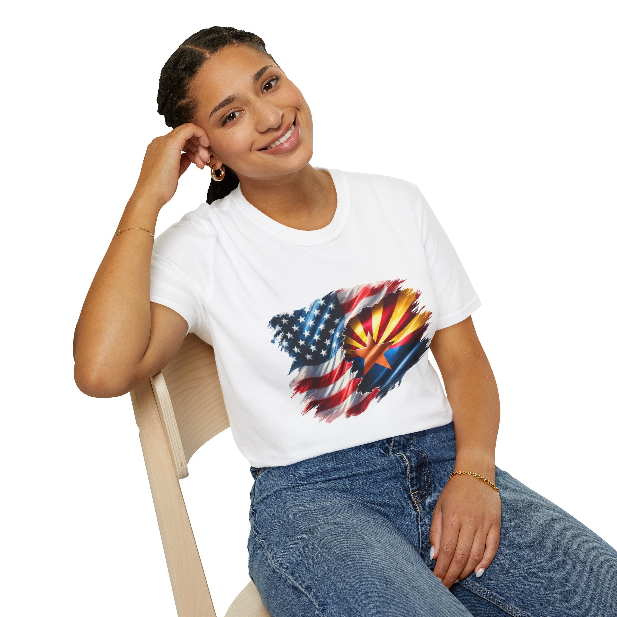 Arizona Flag with American Flag T-Shirt | Patriotic State Pride Tee