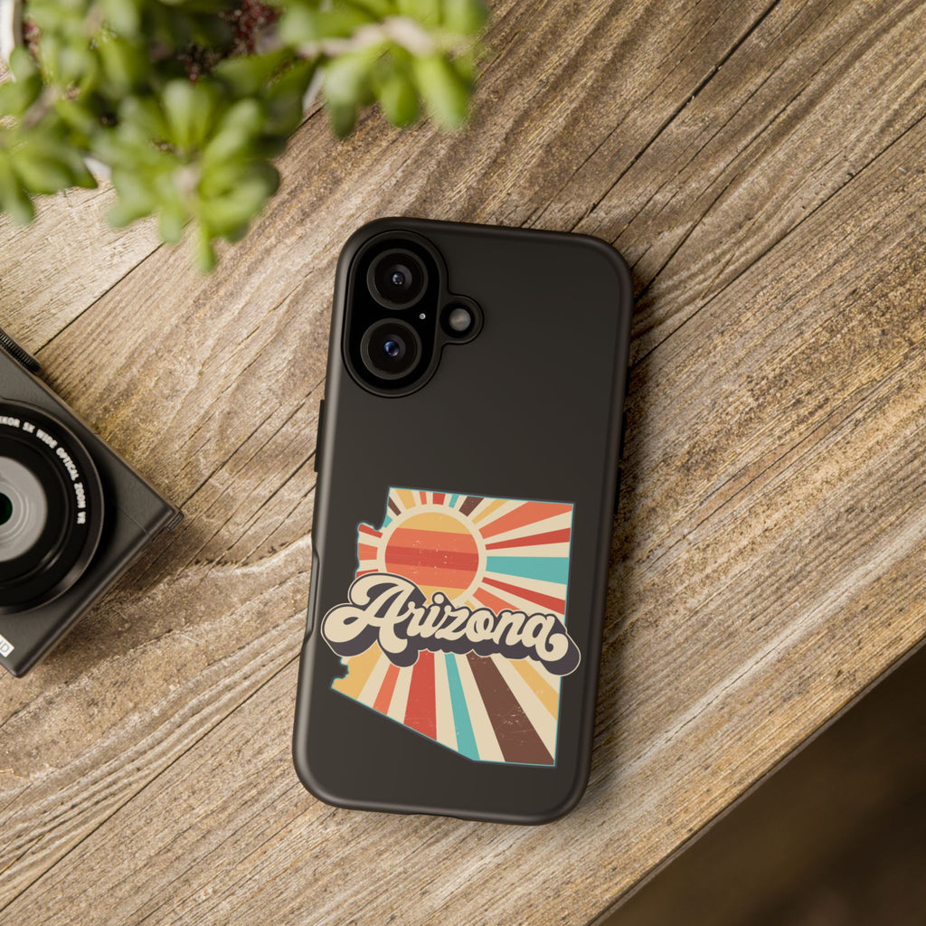 Arizona State Outline Retro Sunset Phone Case | AZ Tough Case