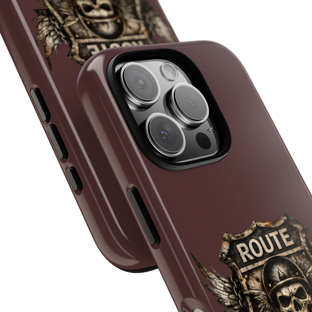Route 66 Skull Helmet phone case | Motorcycle emblem, Ride the Legend