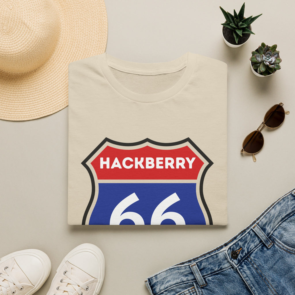 Hackberry 66 Shield T-Shirt | Route 66 Road Sign Tee