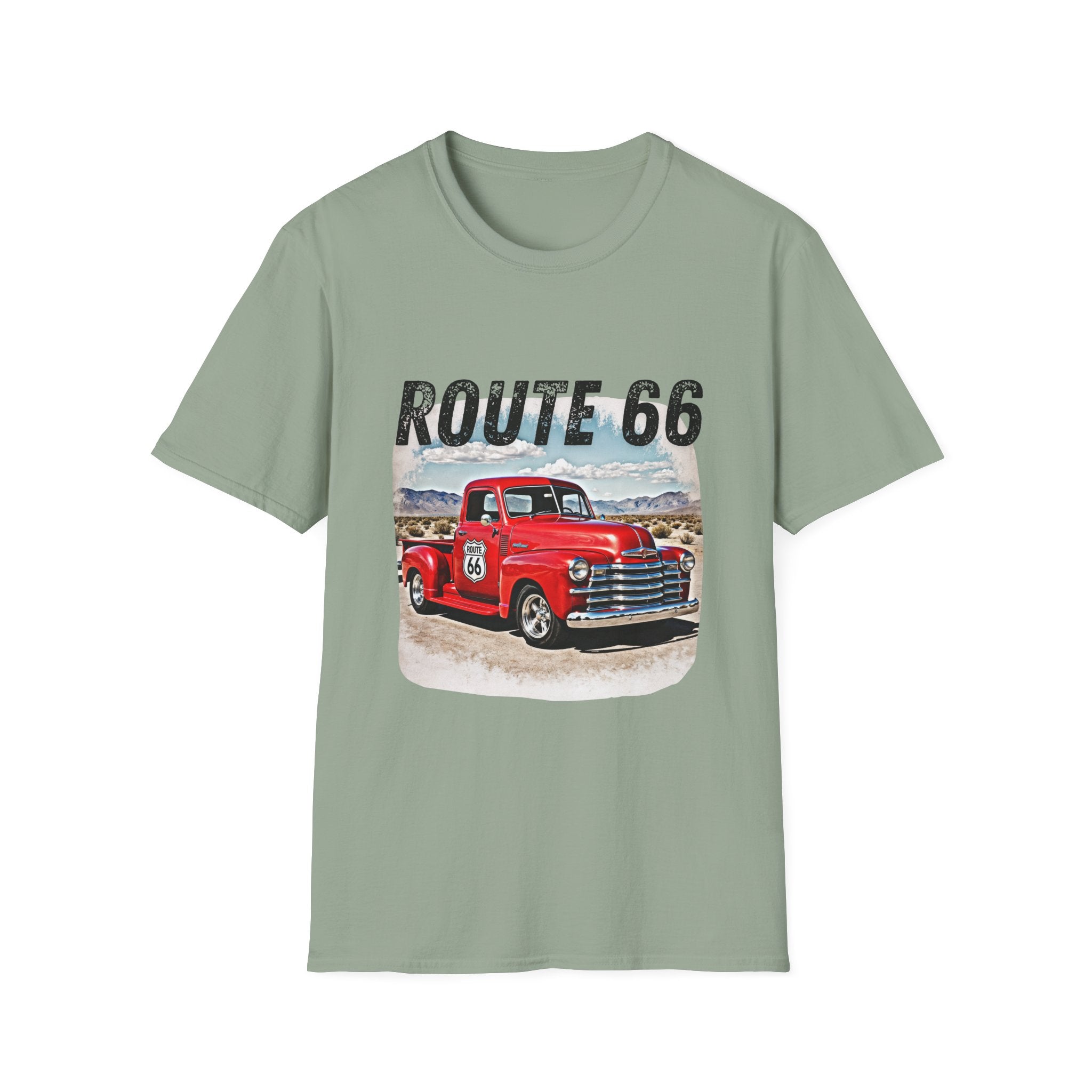 Route 66 Red Vintage Truck T-Shirt | Retro Highway Graphic