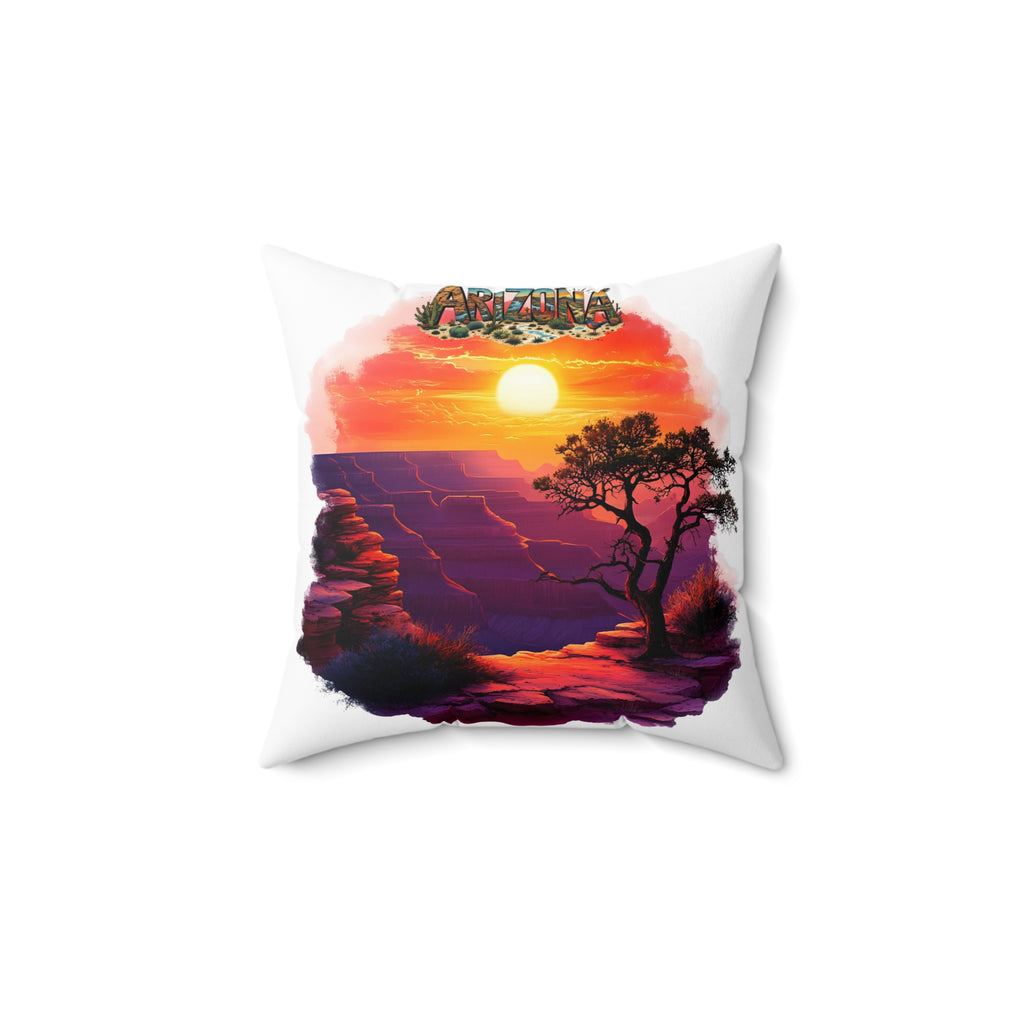 Arizona Sunset Square Pillow, Home Decor, Gift for Nature Lovers, Couch Cushion, Bohemian Style Pillow, Travel Souvenir AZ