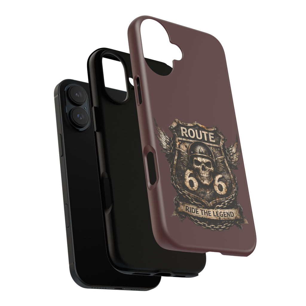Route 66 Skull Helmet phone case | Motorcycle emblem, Ride the Legend