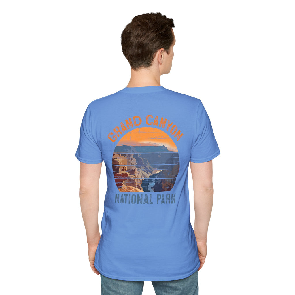 Grand Canyon Retro Sunset T-Shirt | Printed Front and Back National Park Landscape