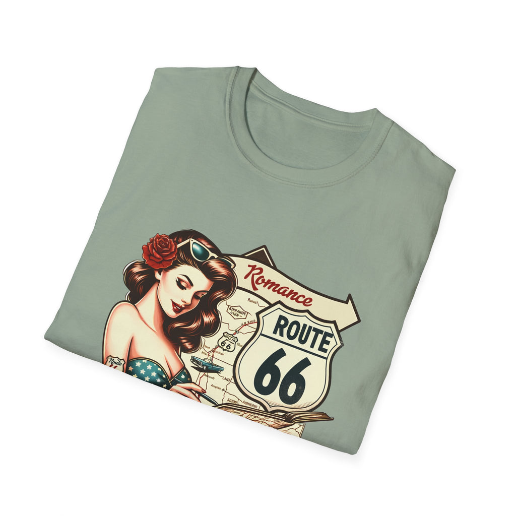 Pinup Girl Route 66 T-Shirt | Vintage Roadtrip Retro Sign