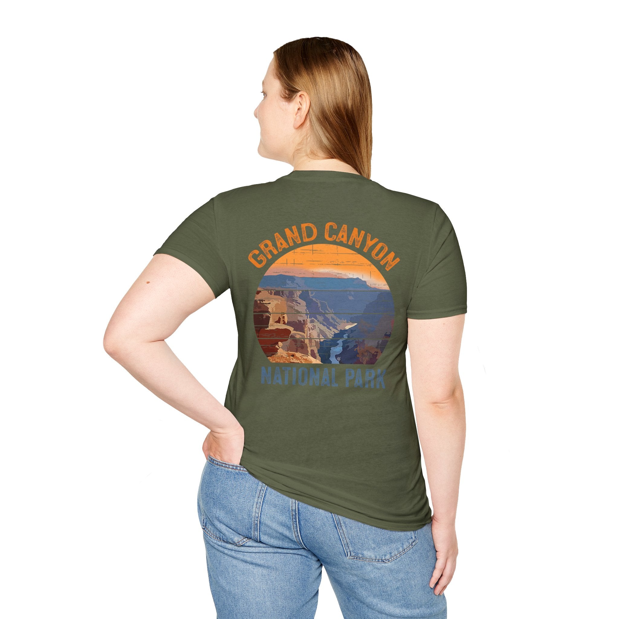 Grand Canyon Retro Sunset T-Shirt | Printed Front and Back National Park Landscape