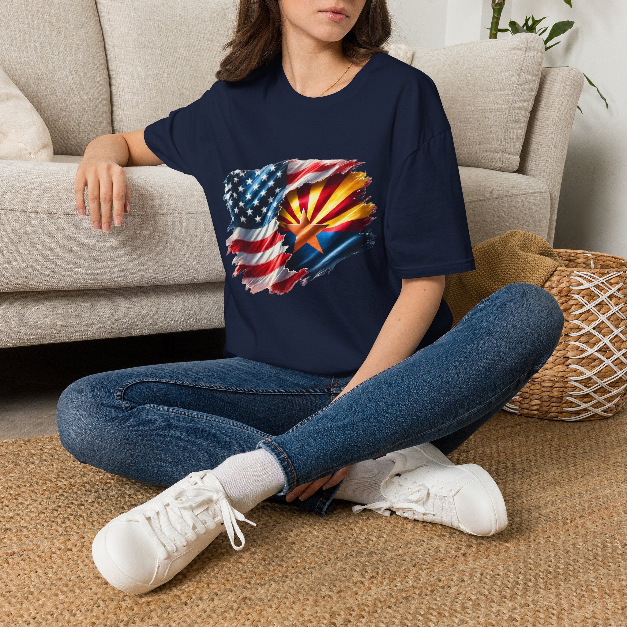 Arizona Flag with American Flag T-Shirt | Patriotic State Pride Tee