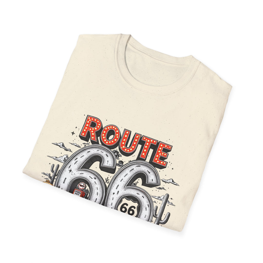 Route 66 Vintage Roadtrip T-Shirt | Classic Highway Car Signage