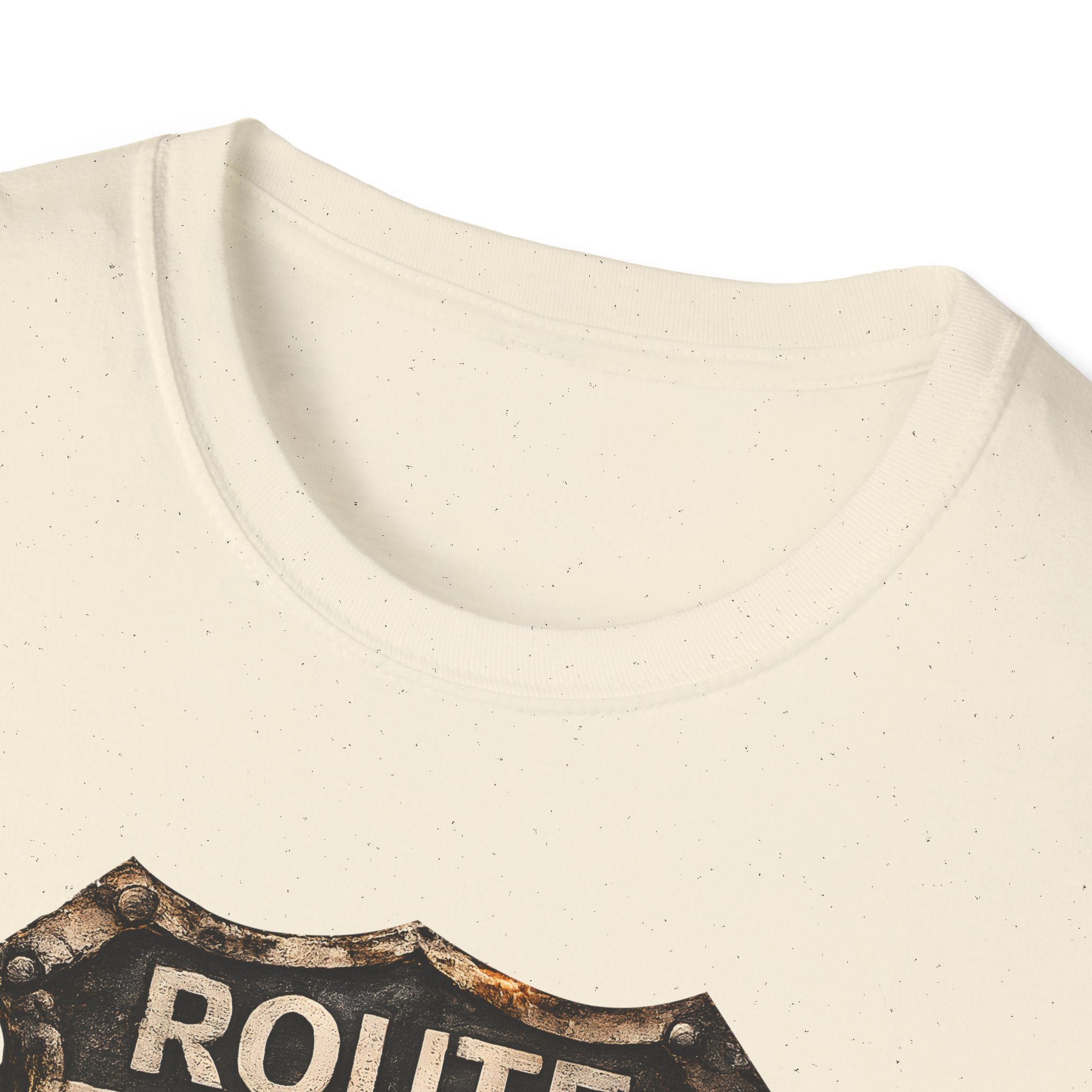 Route 66 Skull Badge T-Shirt | Ride the Legend, Winged Helmet Motorcycle Design