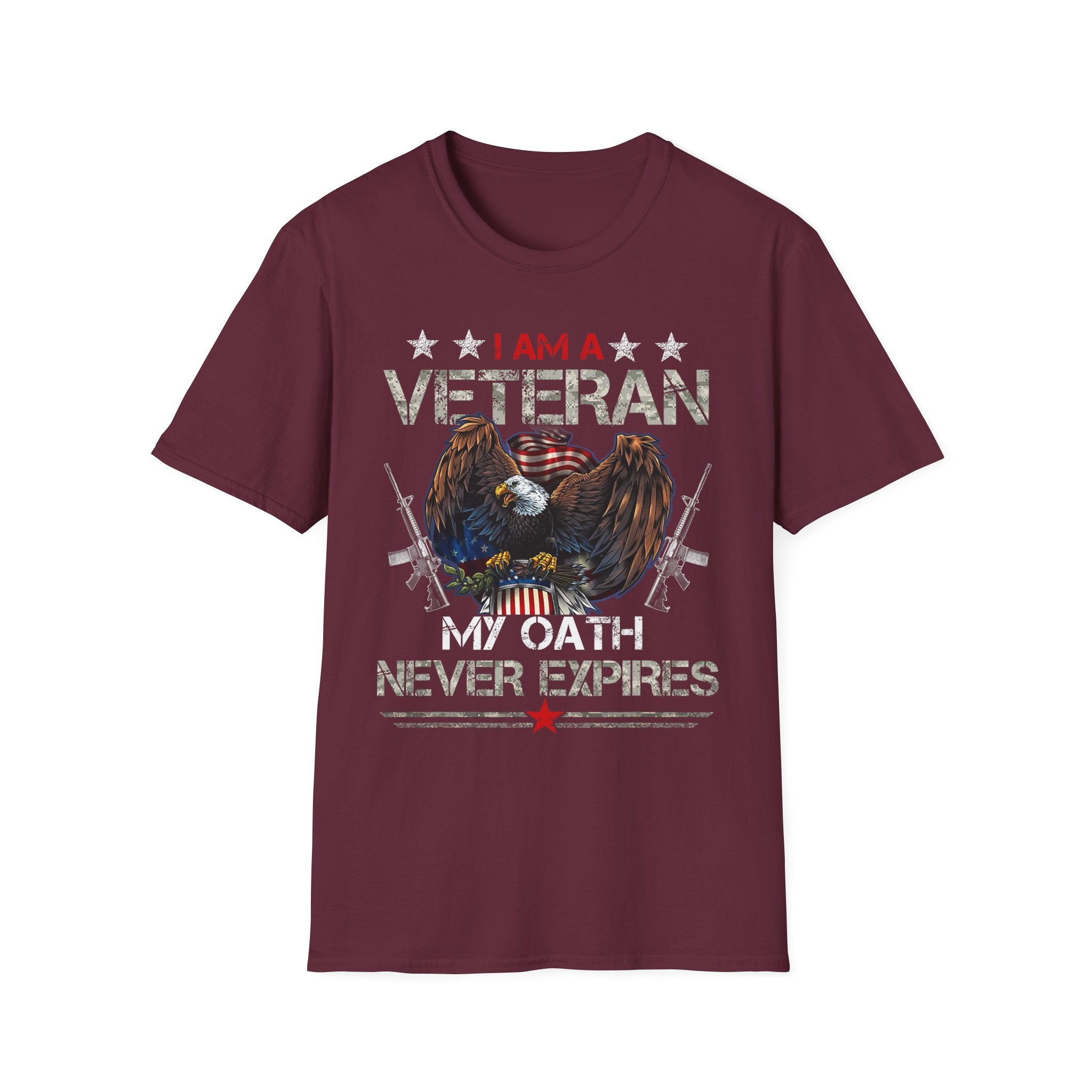 I Am Veteran My Oath Never Expires T-Shirt | Eagle American Flag Military Pride
