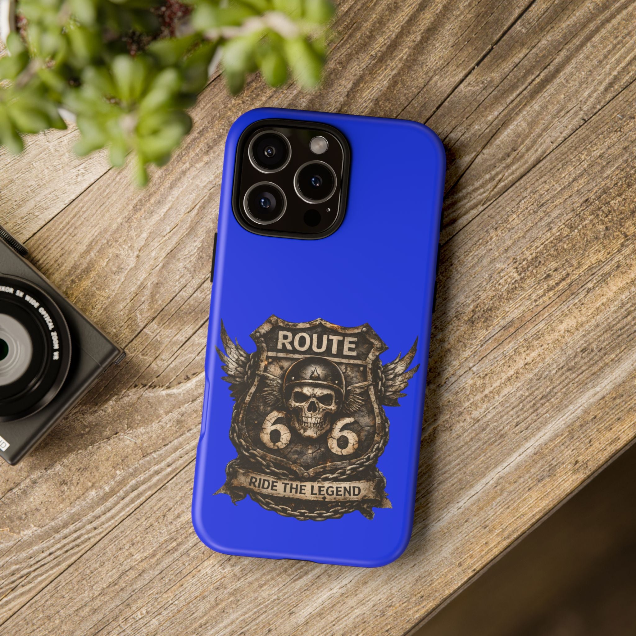 Route 66 Skull Helmet phone case | Motorcycle emblem, Ride the Legend