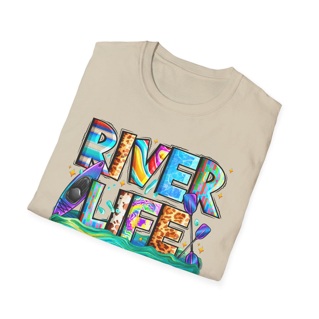River Life T-Shirt | Colorful Fishing Scenic Graphic