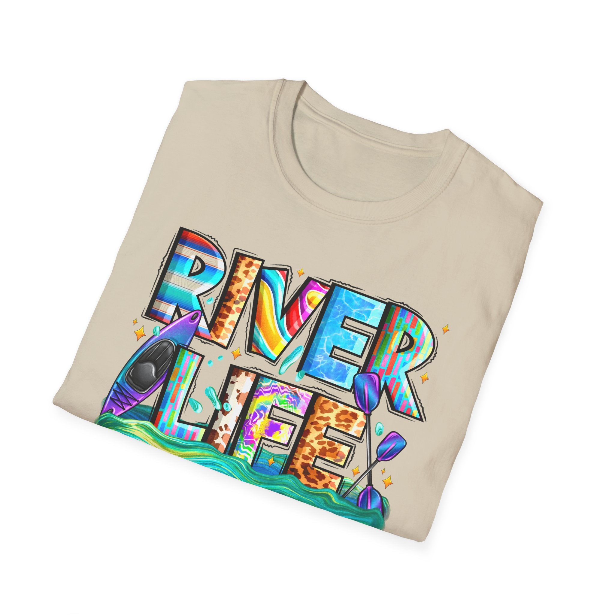 River Life T-Shirt | Colorful Fishing Scenic Graphic