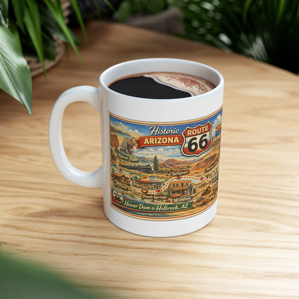 Historic Vintage Route 66 Arizona map mug | Route 66 Ceramic Mug
