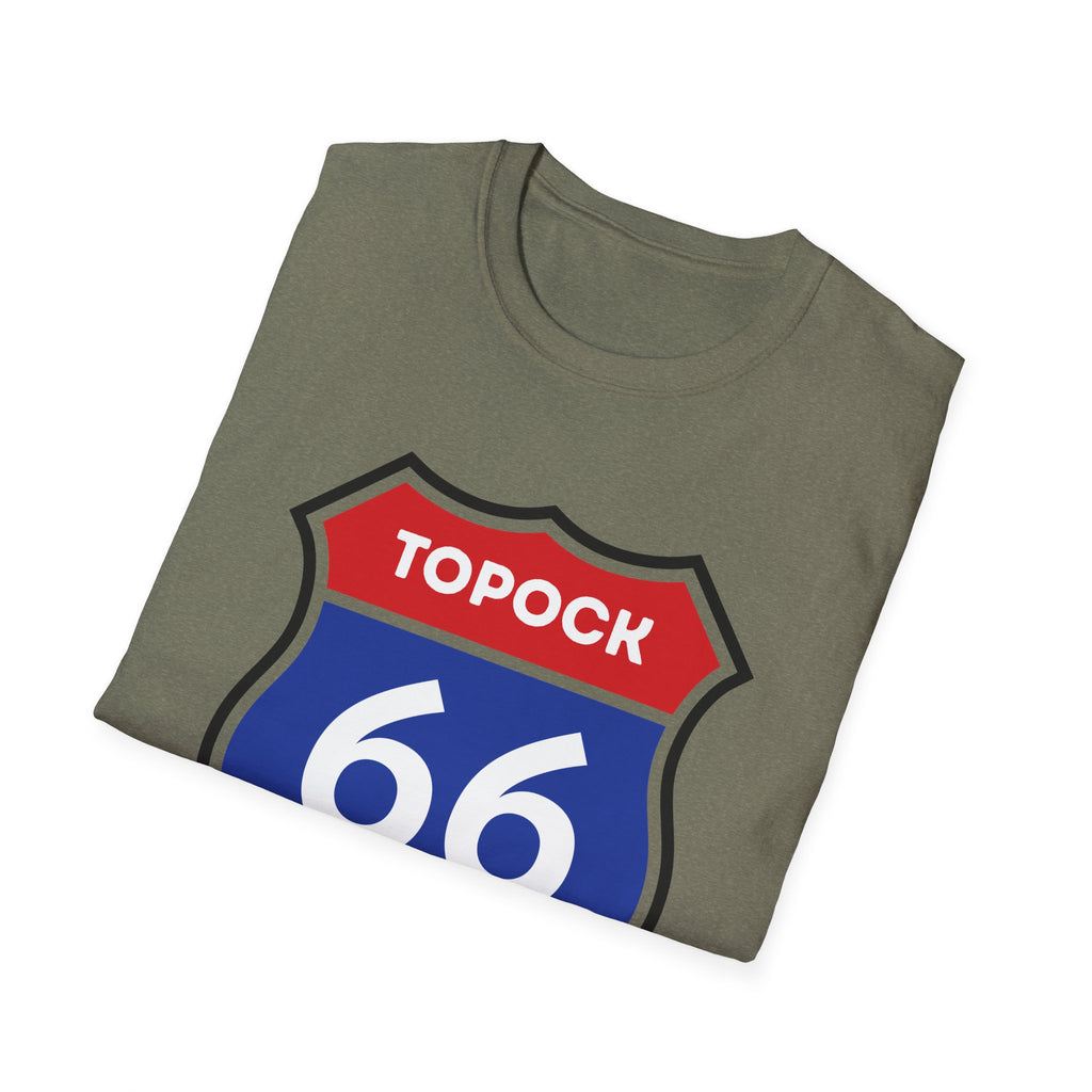 Topock 66 Shield Road Sign T-Shirt | Route 66 Arizona Travel Tee