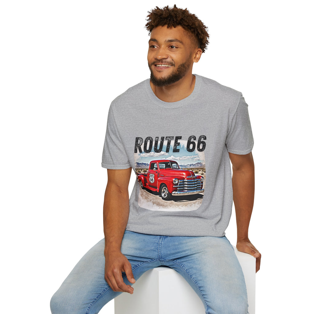 Route 66 Red Vintage Truck T-Shirt | Retro Highway Graphic