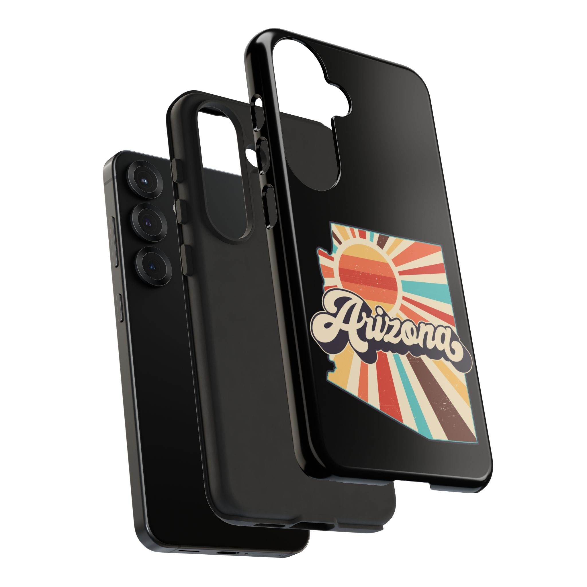 Arizona State Outline Retro Sunset Phone Case | AZ Tough Case
