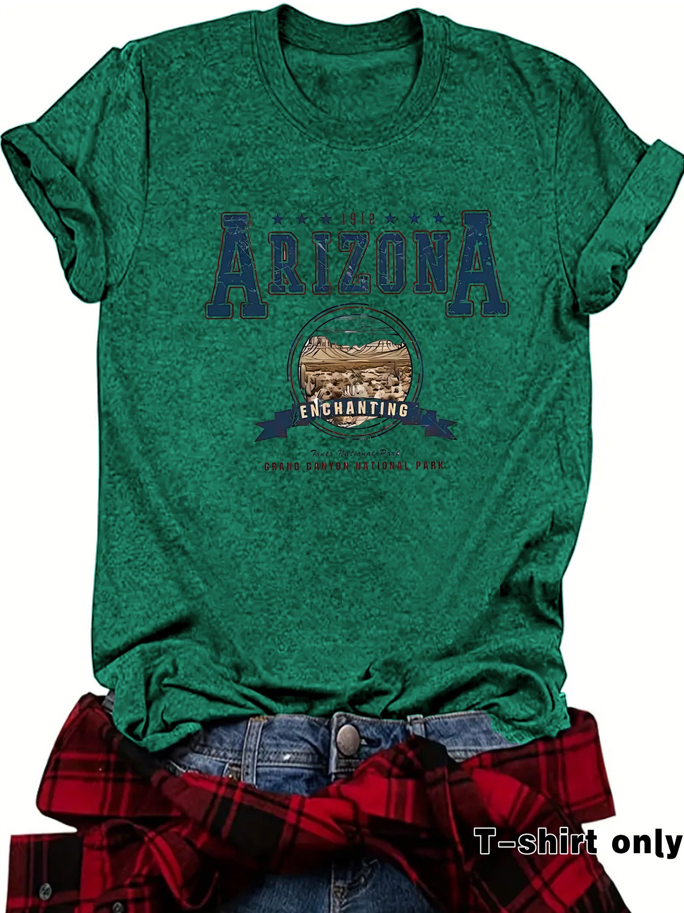 Round neck short sleeved t-shirt with ARIZONA print