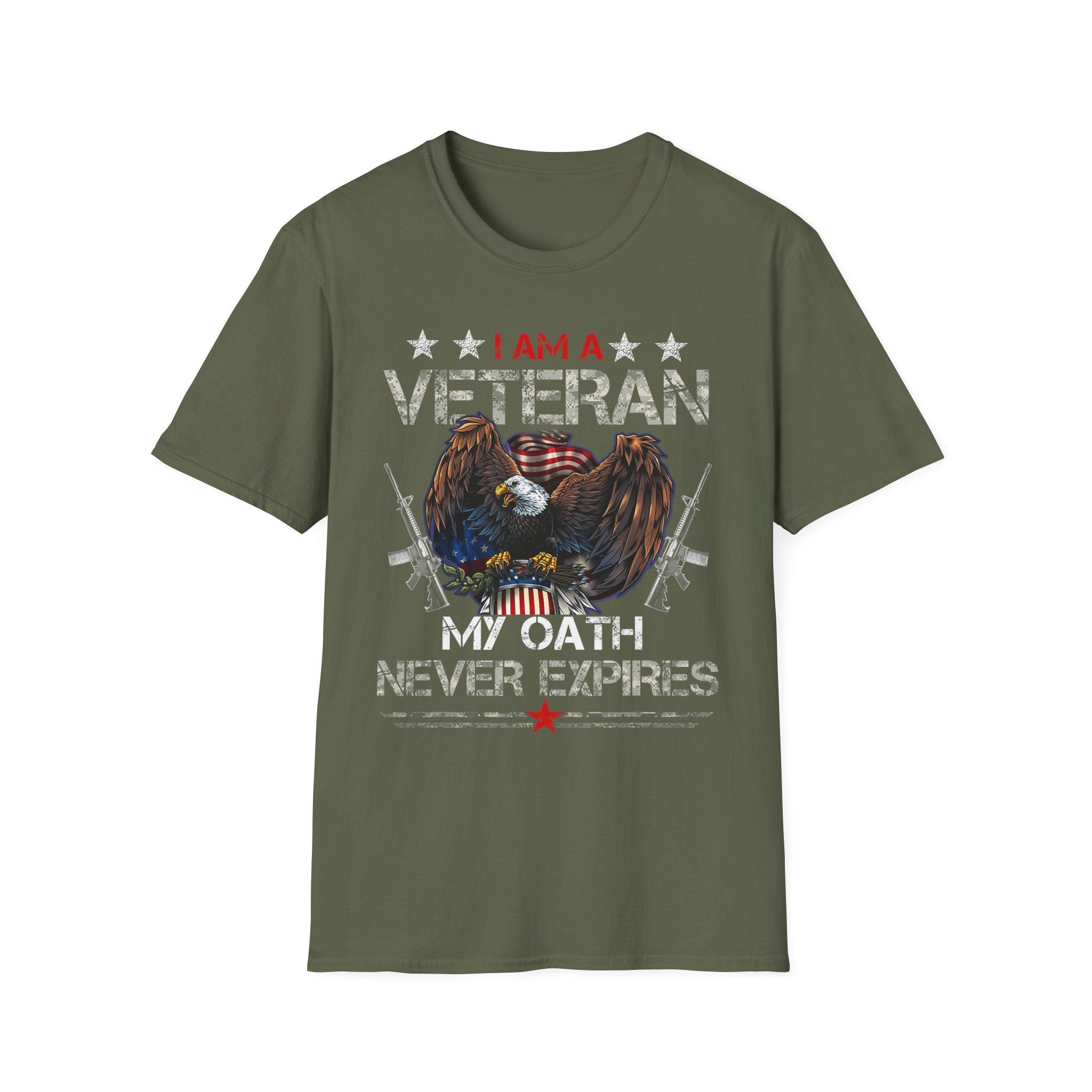 I Am Veteran My Oath Never Expires T-Shirt | Eagle American Flag Military Pride