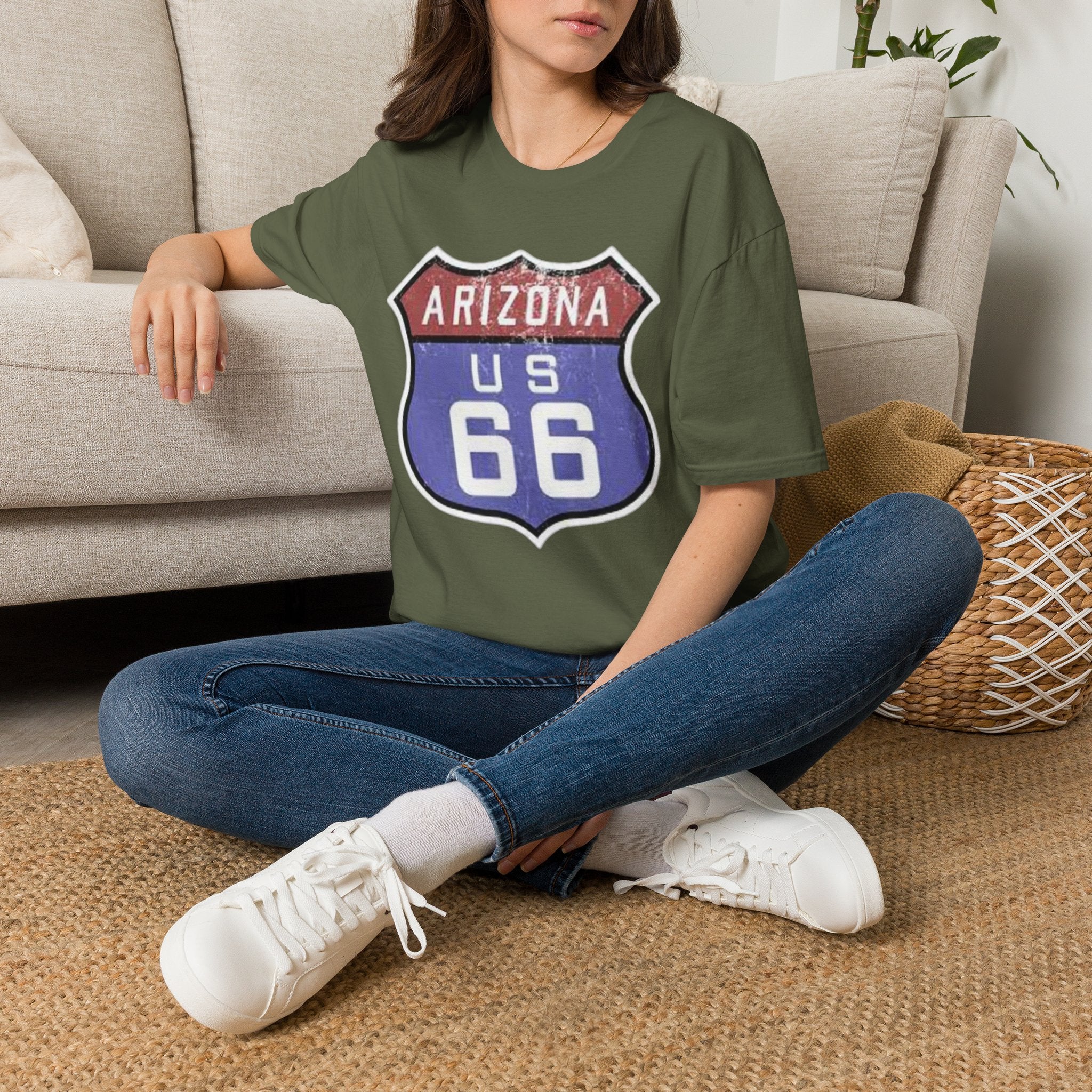 Arizona US 66 Shield T-Shirt | Route 66 Vintage Sign Tee