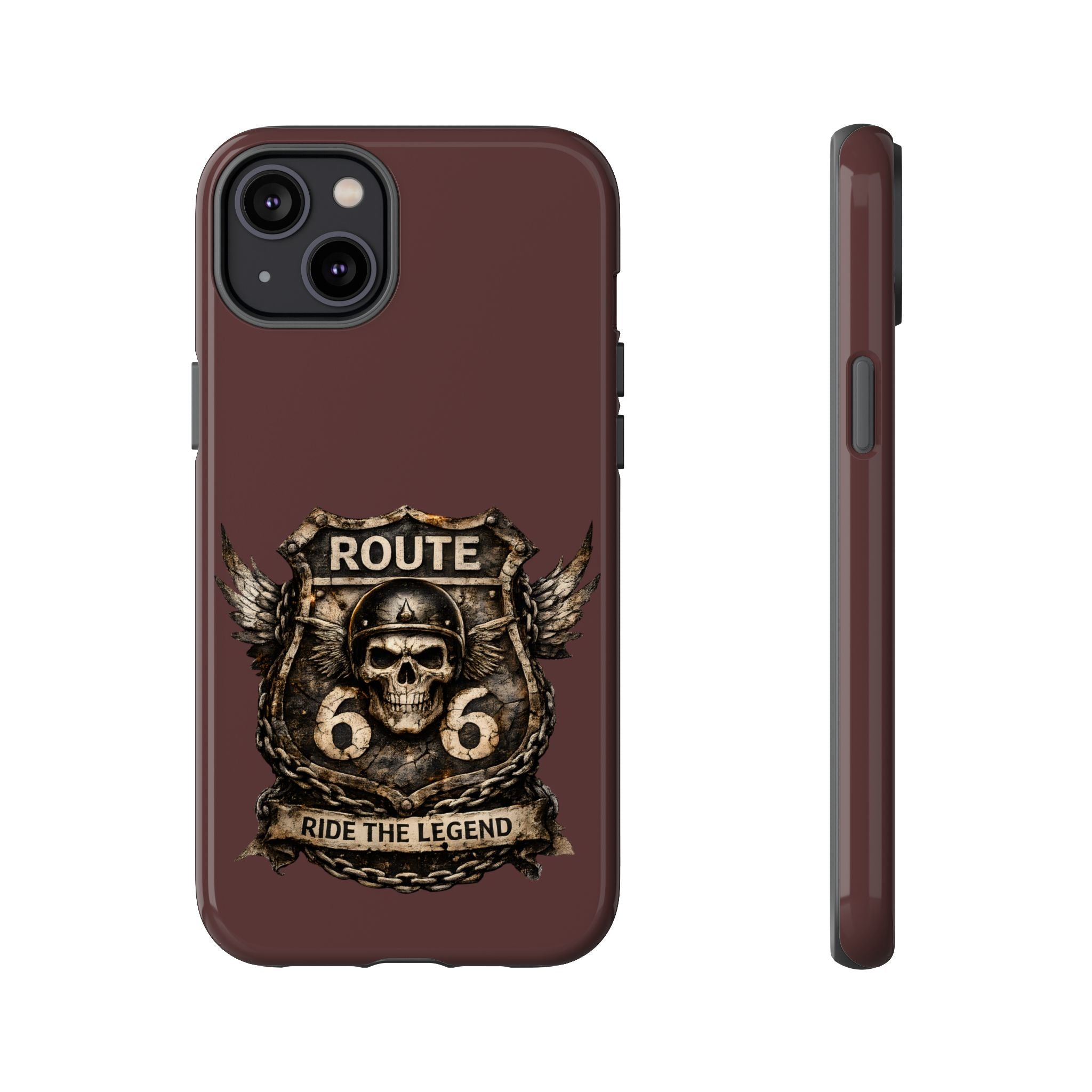 Route 66 Skull Helmet phone case | Motorcycle emblem, Ride the Legend
