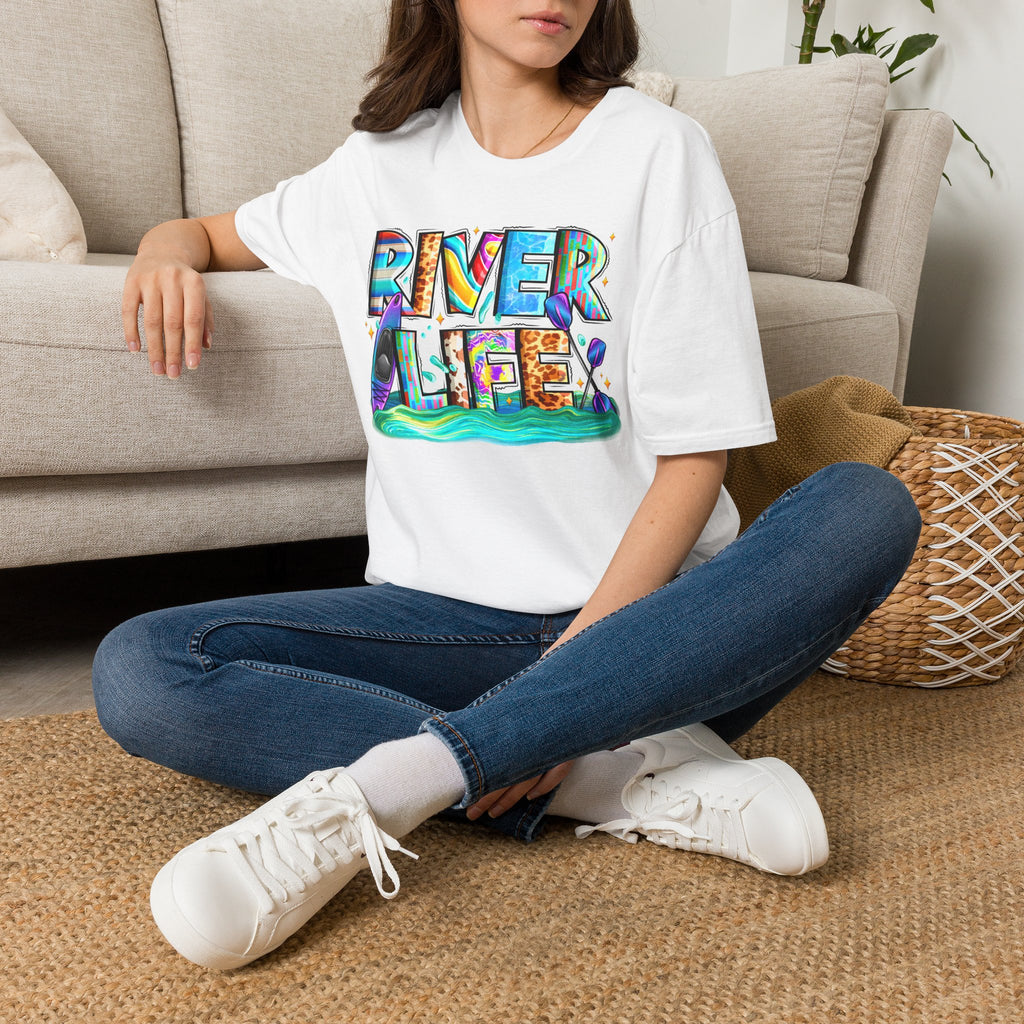 River Life T-Shirt | Colorful Fishing Scenic Graphic