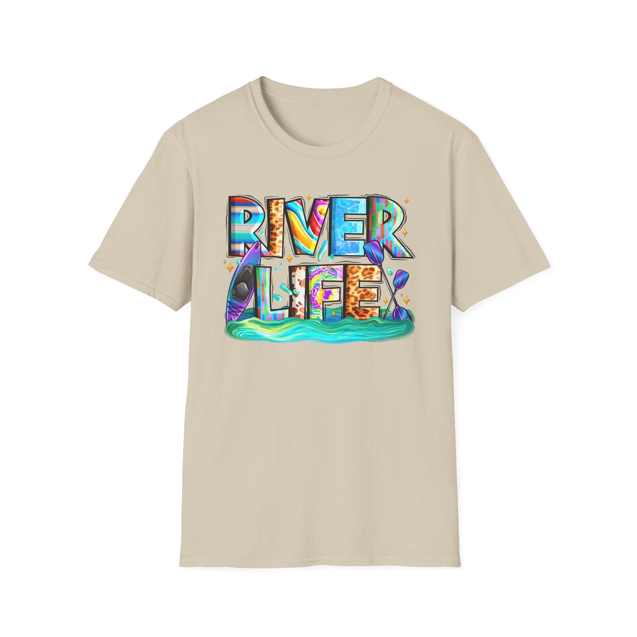River Life T-Shirt | Colorful Fishing Scenic Graphic