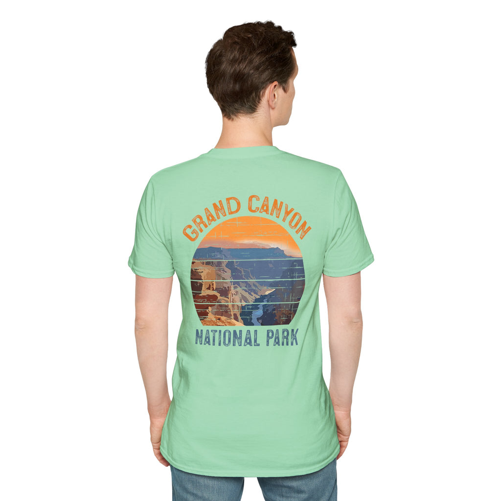 Grand Canyon Retro Sunset T-Shirt | Printed Front and Back National Park Landscape
