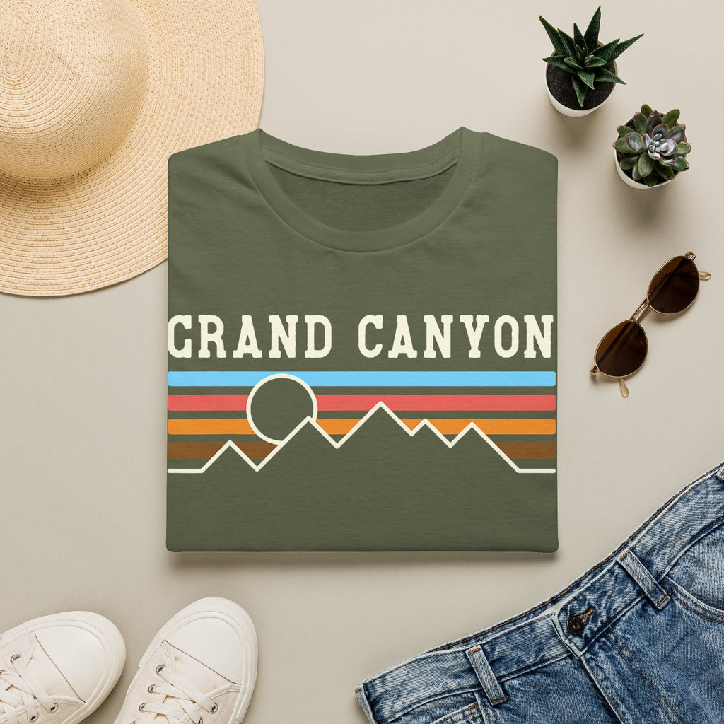 Grand Canyon Retro Sunset T-Shirt | Printed Front and Back National Park Landscape