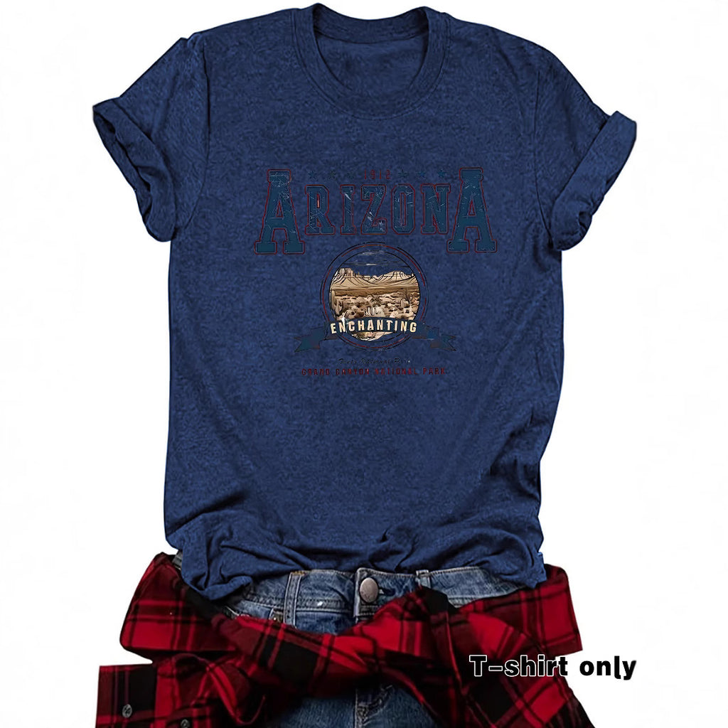 Round neck short sleeved t-shirt with ARIZONA print