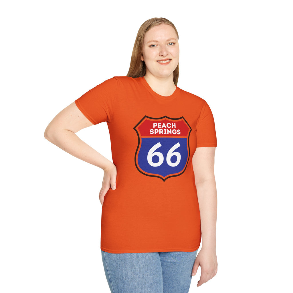 Peach Springs 66 Shield T-Shirt | Route 66 Road Sign Shirt