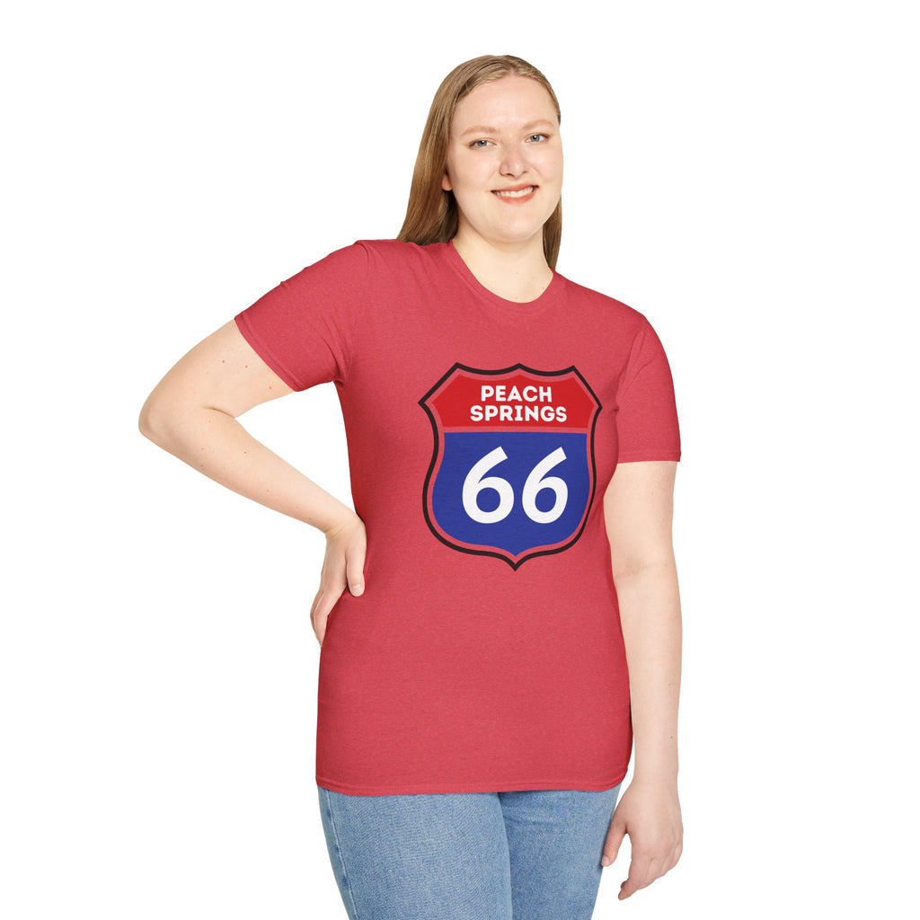 Peach Springs 66 Shield T-Shirt | Route 66 Road Sign Shirt