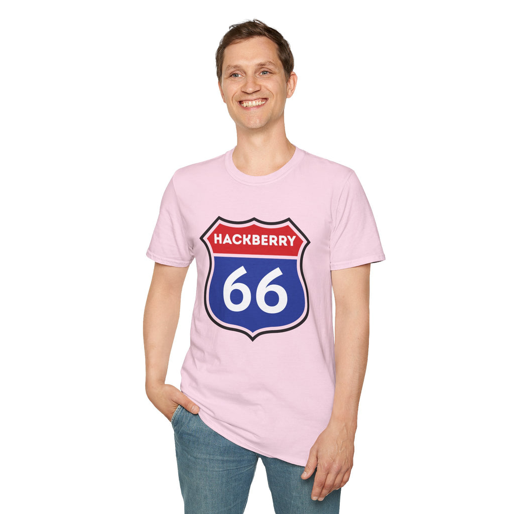 Hackberry 66 Shield T-Shirt | Route 66 Road Sign Tee