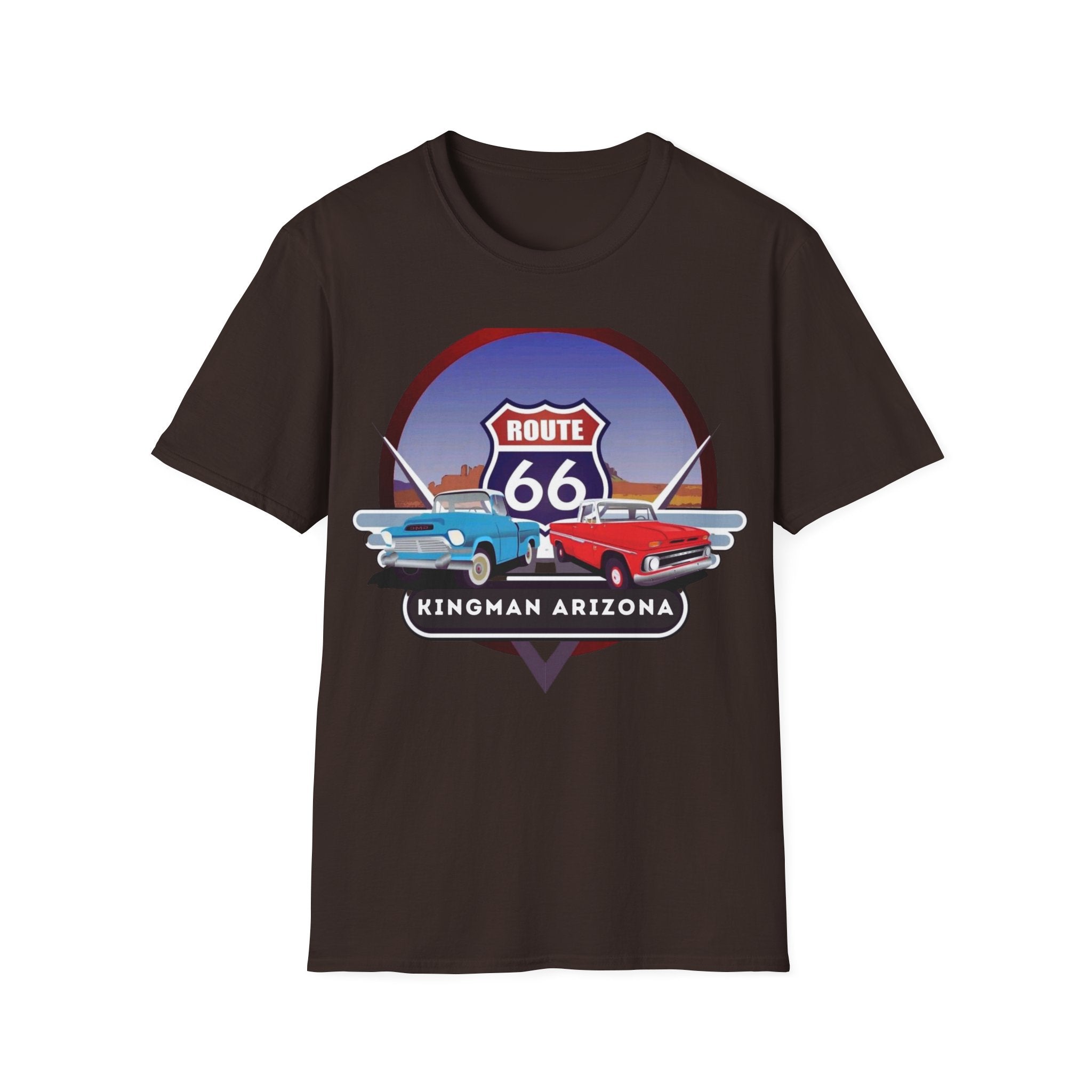 Route 66 Kingman Arizona Softstyle T-Shirt, Vintage Tee, Retro Shirt, Unisex Top, Gift for Travelers