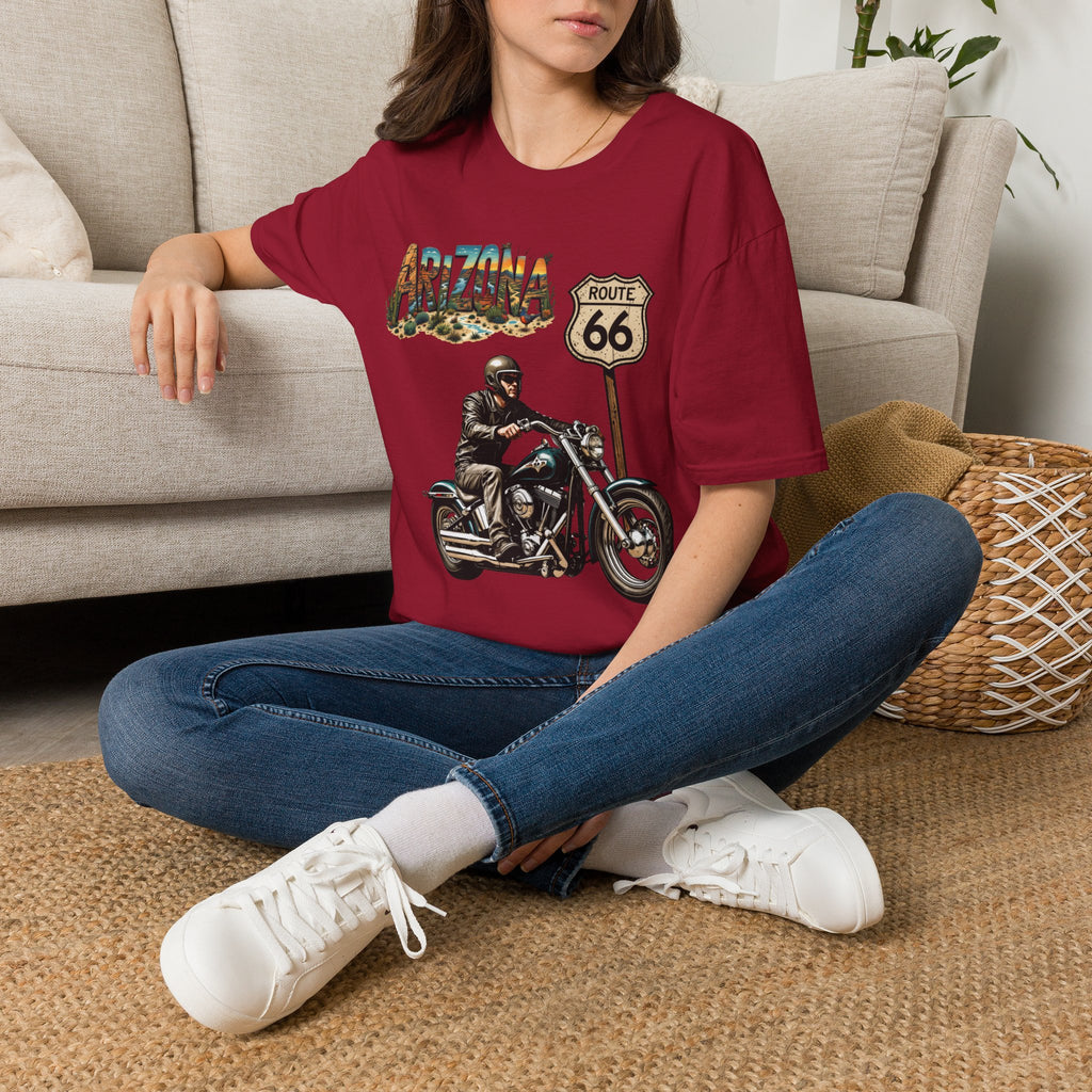 Arizona Route 66 Motorcycle T-Shirt | Biker Road Trip Tee