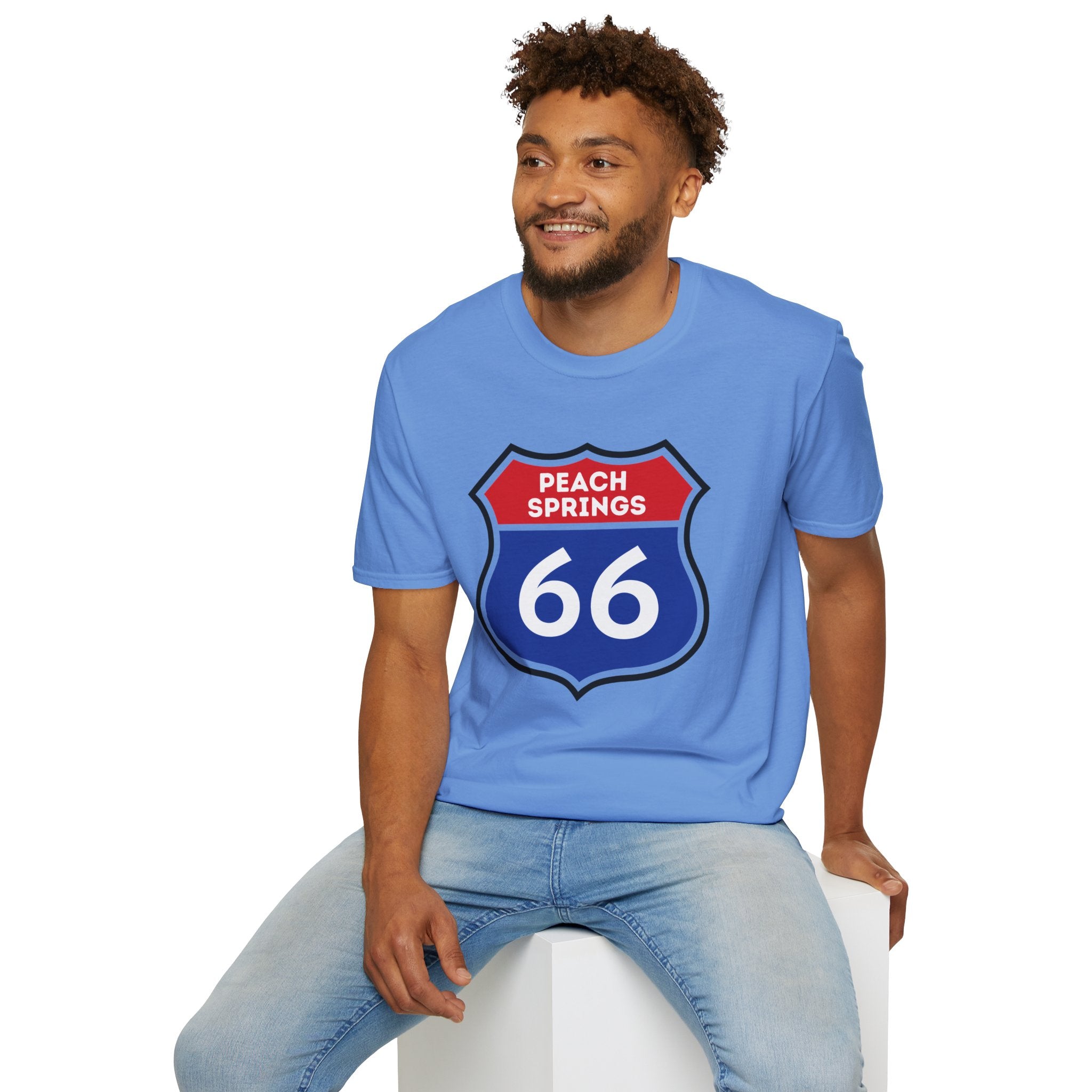 Peach Springs 66 Shield T-Shirt | Route 66 Road Sign Shirt