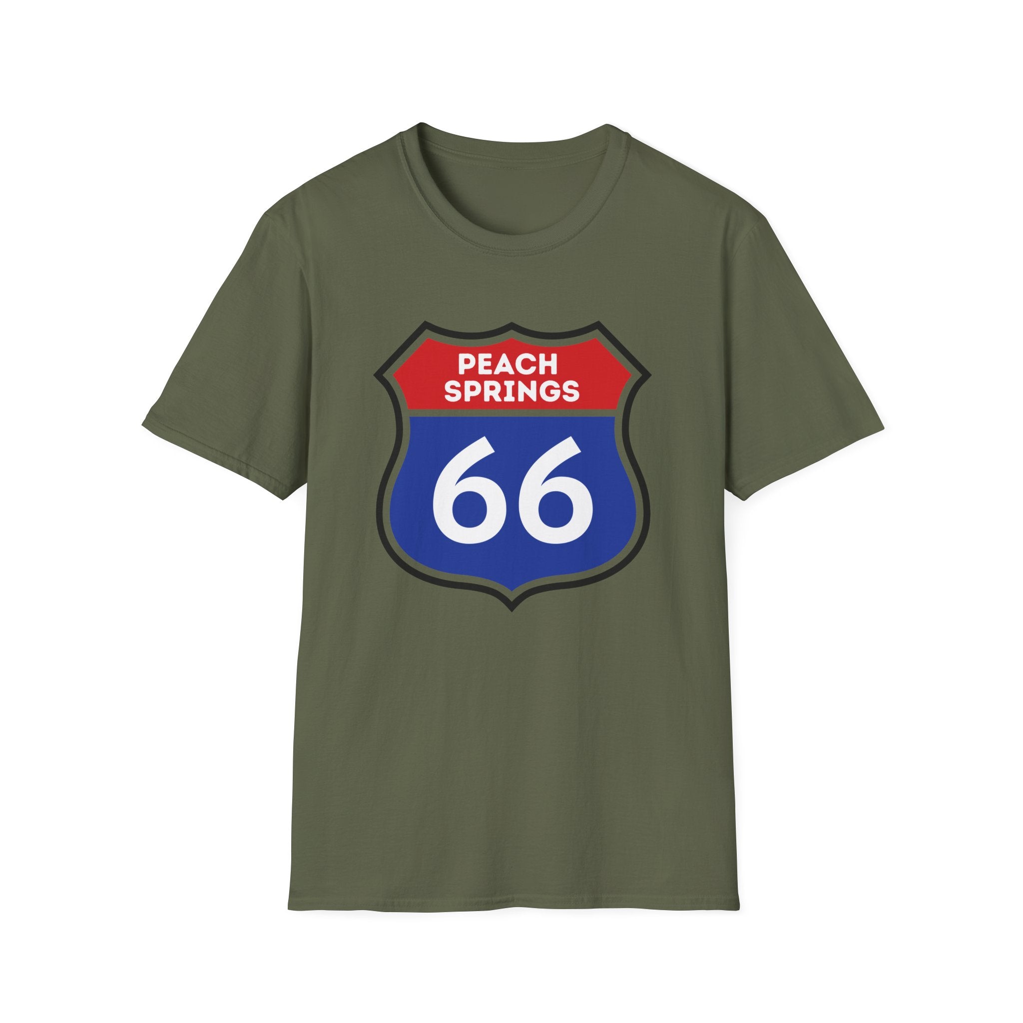 Peach Springs 66 Shield T-Shirt | Route 66 Road Sign Shirt