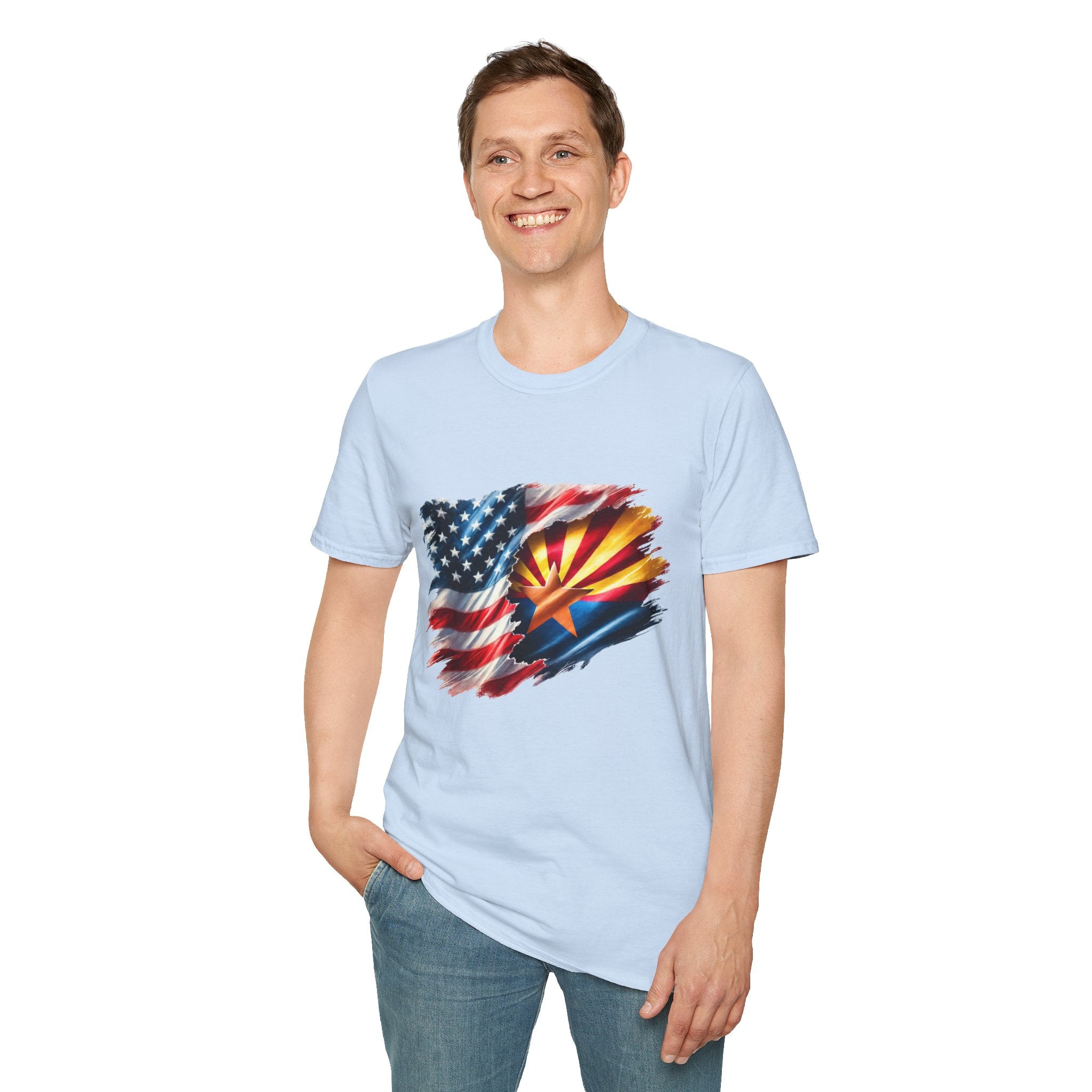 Arizona Flag with American Flag T-Shirt | Patriotic State Pride Tee