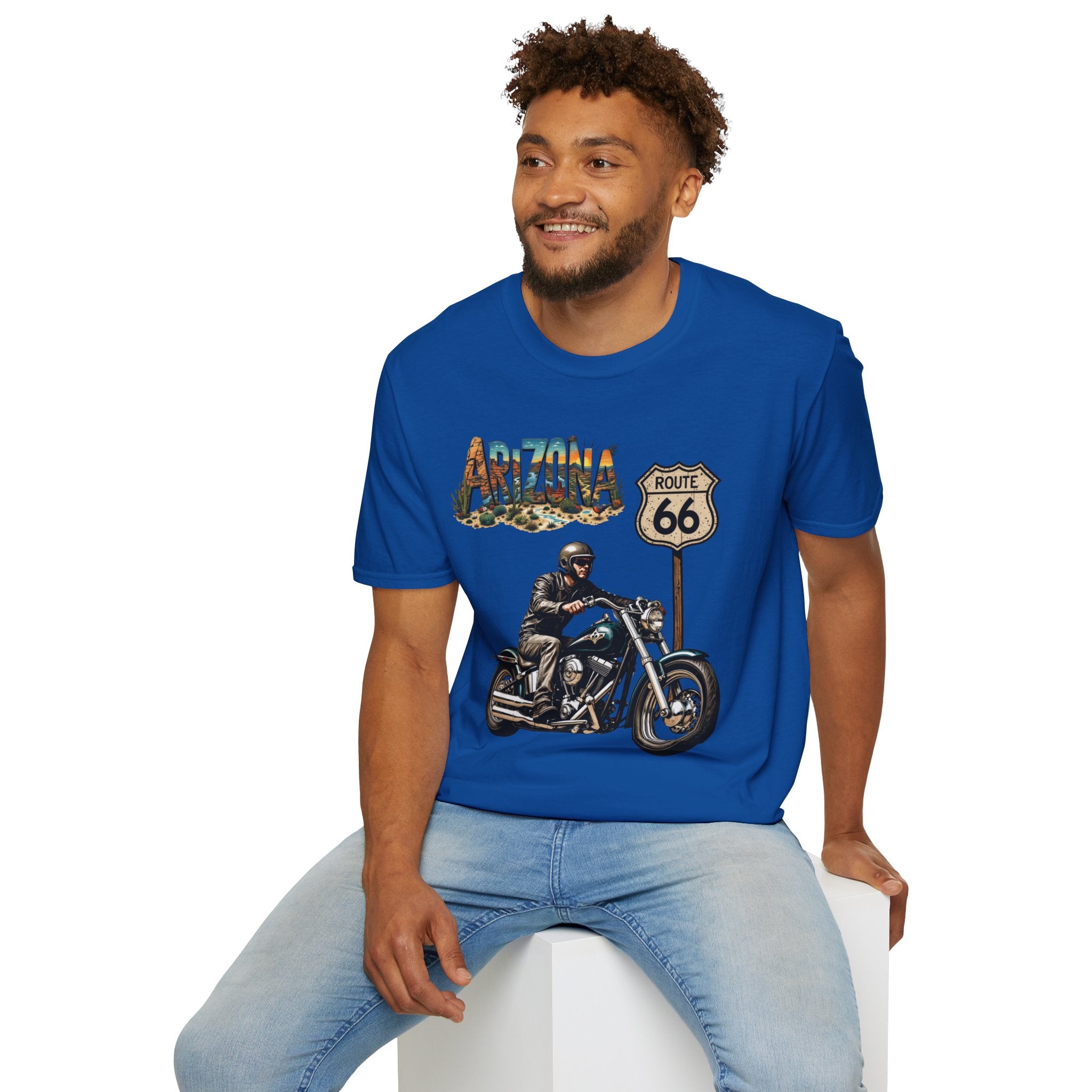 Arizona Route 66 Motorcycle T-Shirt | Biker Road Trip Tee