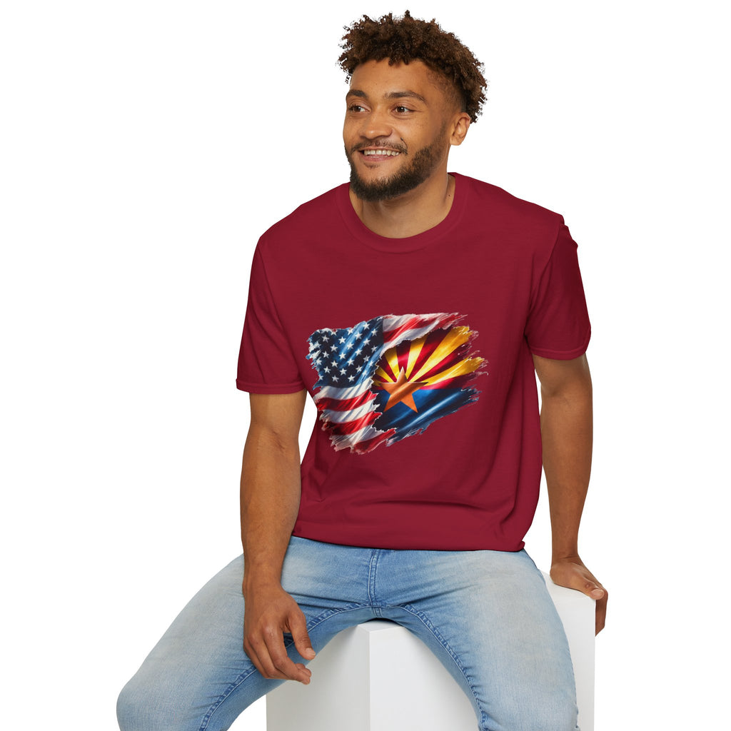 Arizona Flag with American Flag T-Shirt | Patriotic State Pride Tee