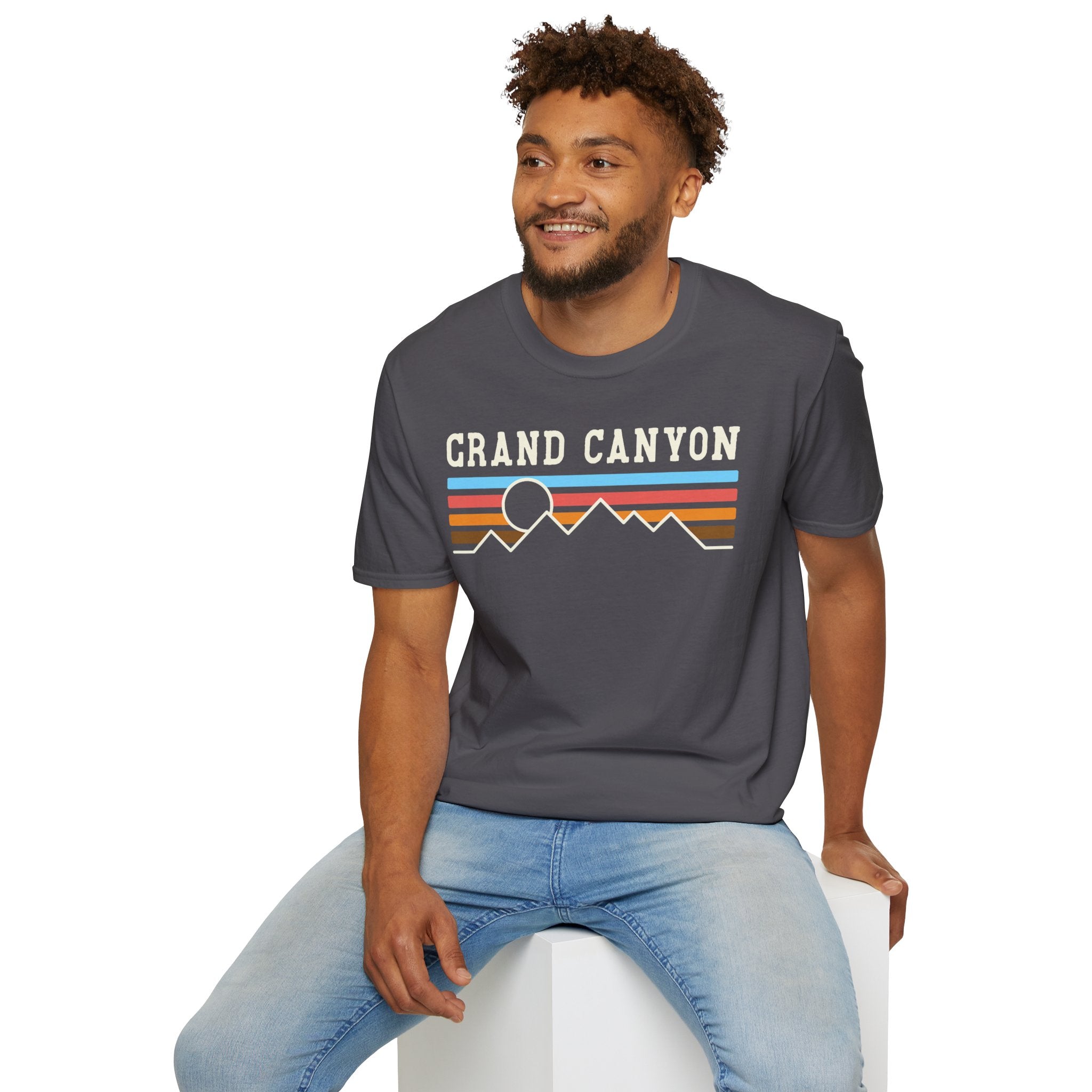Grand Canyon Retro Sunset T-Shirt | Printed Front and Back National Park Landscape