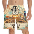 Route 66 the Mother Road Men's Mid-Length Beach Shorts