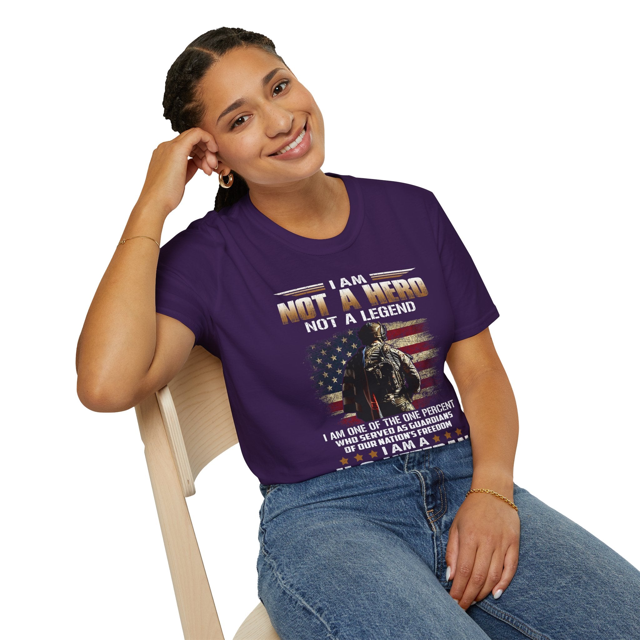 I Am Not a Hero I Am a U.S. Veteran T-Shirt | American Flag Soldier Tee