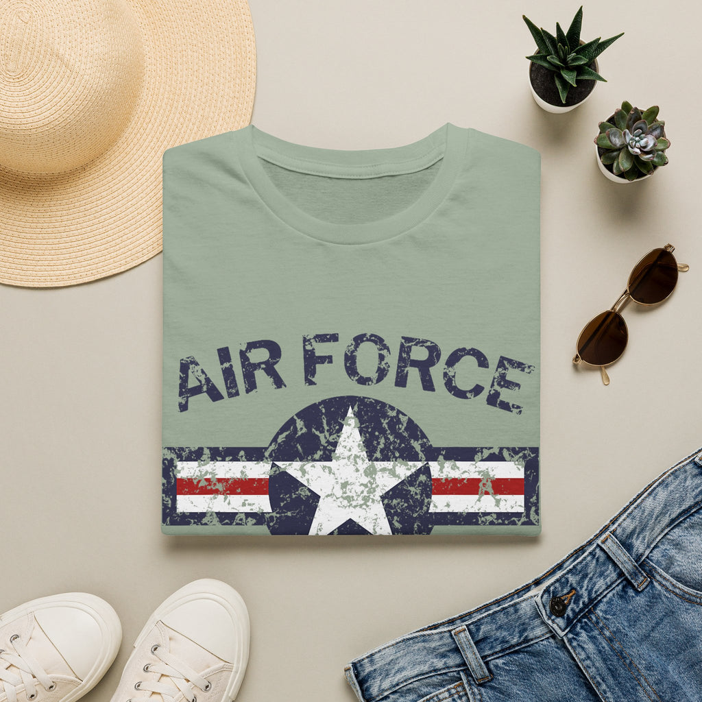 Air Force Veteran Distressed Logo T-Shirt | Military Star Stripe Tee