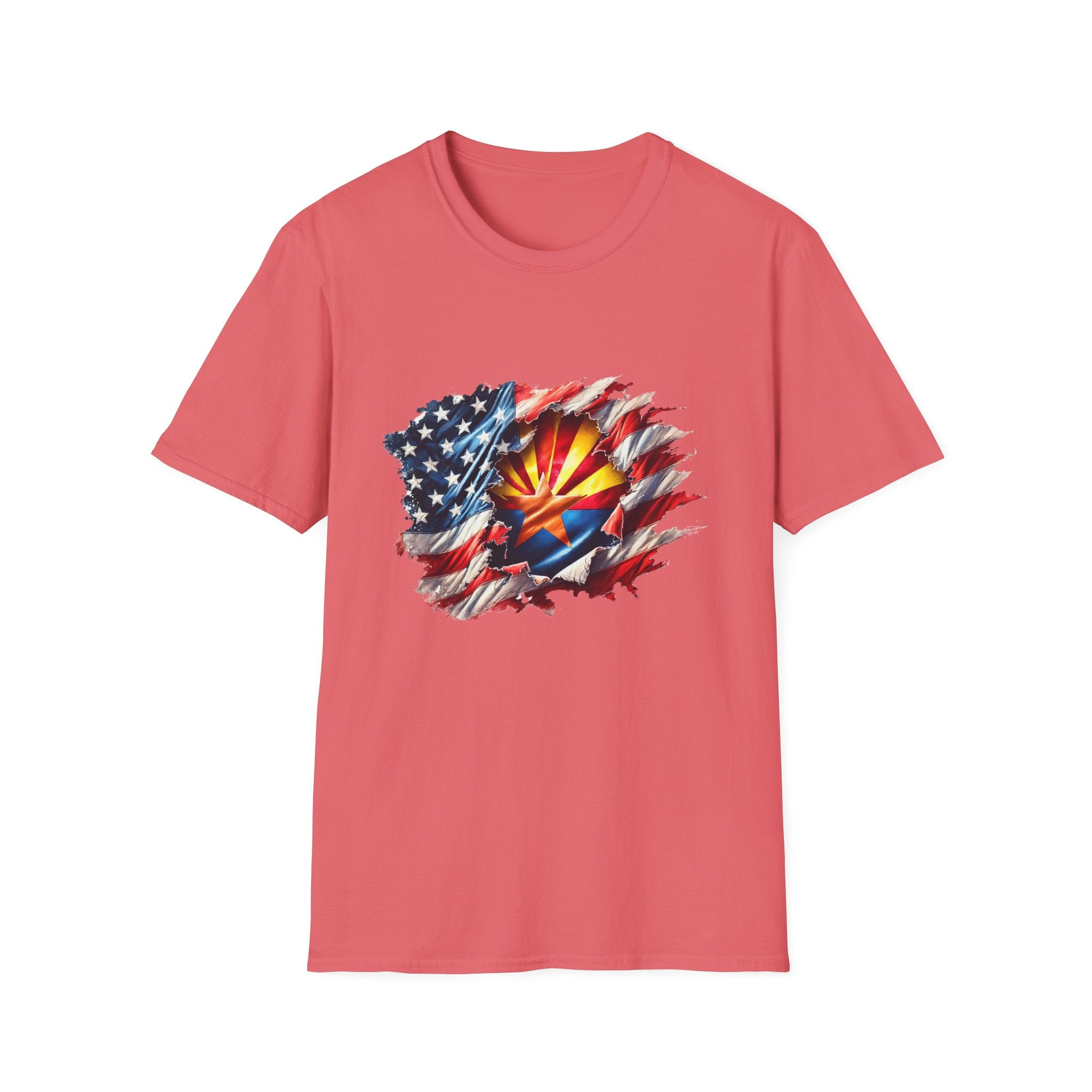 Arizona Flag Ripped Effect T-Shirt | USA Stars Stripes State Emblem