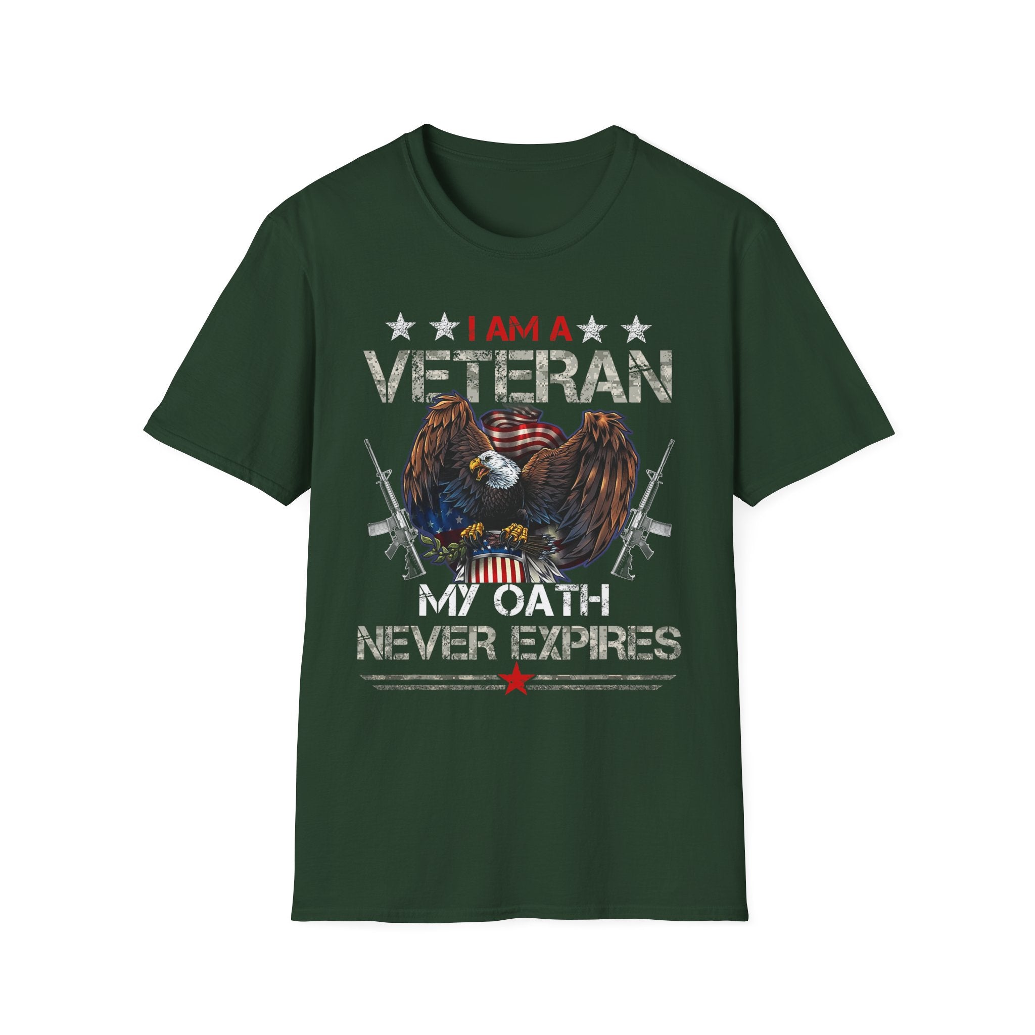 I Am Veteran My Oath Never Expires T-Shirt | Eagle American Flag Military Pride