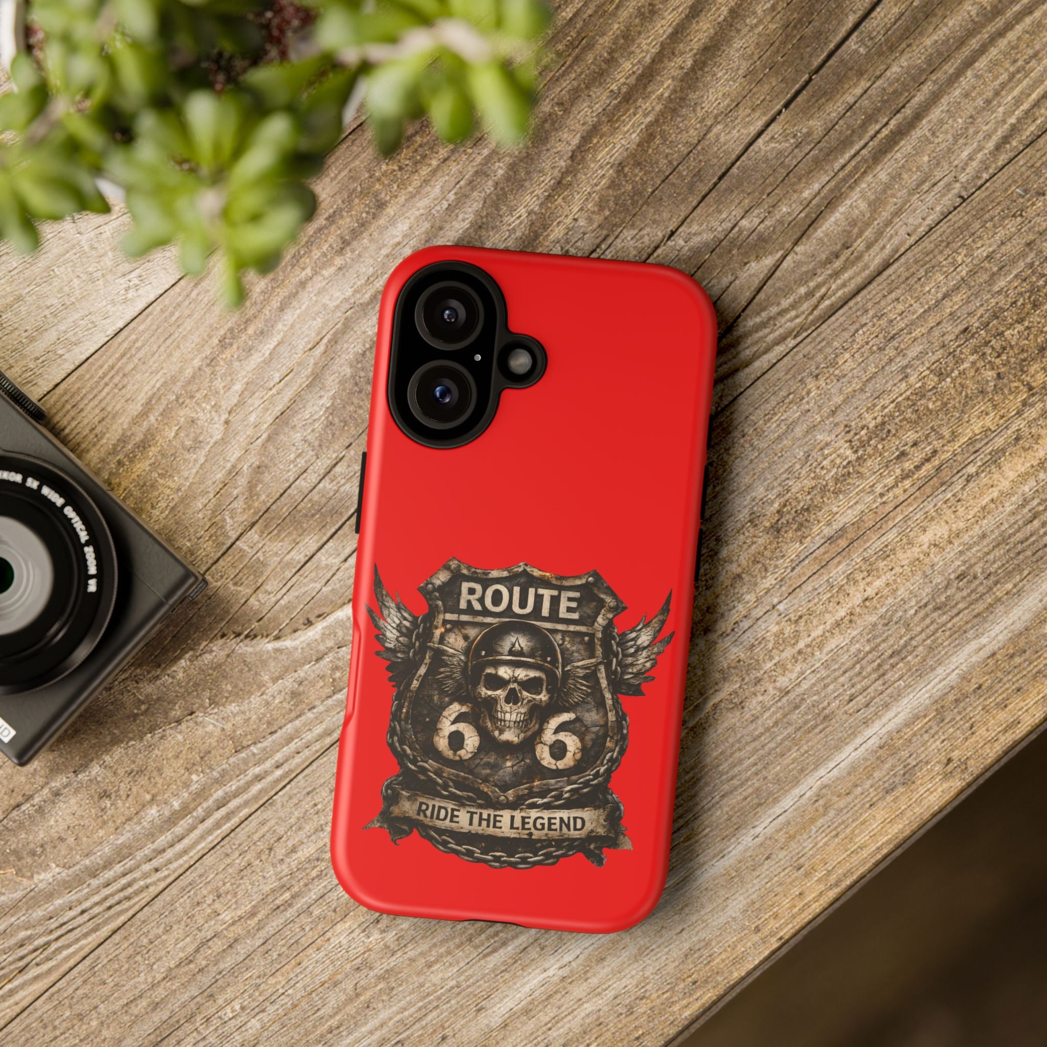 Route 66 Skull Helmet phone case | Motorcycle emblem, Ride the Legend