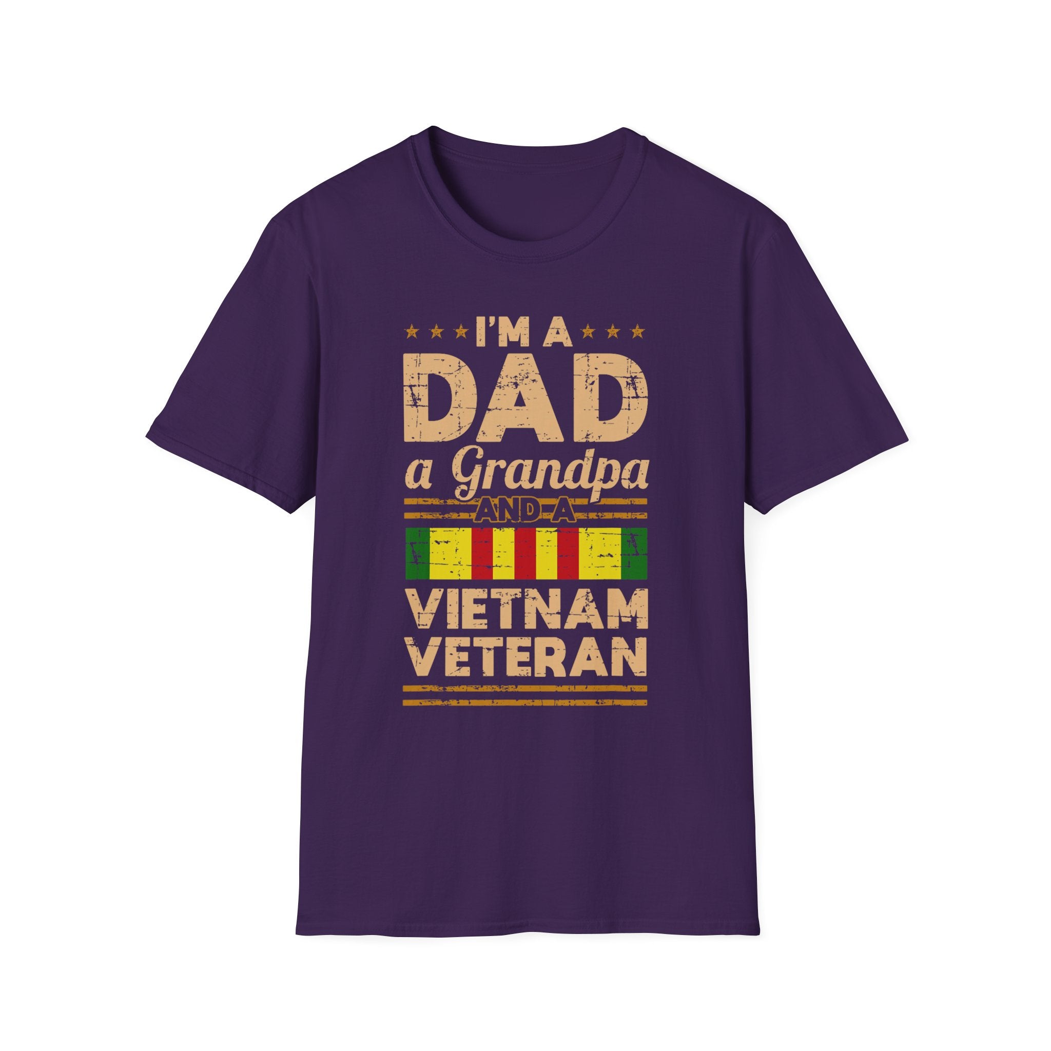 I'm a Dad a Grandpa and a Vietnam Veteran T-Shirt | Military Ribbon Tee